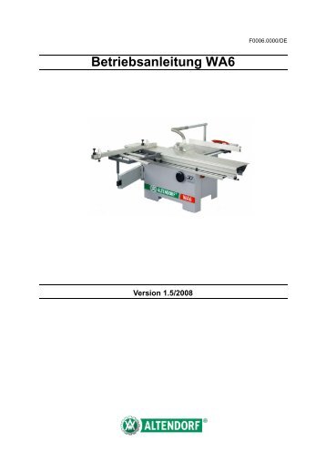 Betriebsanleitung WA6 - Altendorf