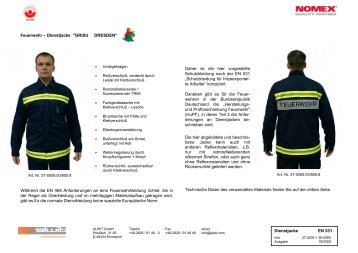 Dienstjacke EN 531 Feuerwehr – Dienstjacke "GRISU ... - Alwit