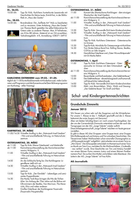 Amtsblatt Nummer 2 (20. Februar 2013) - beim AMT USEDOM-NORD