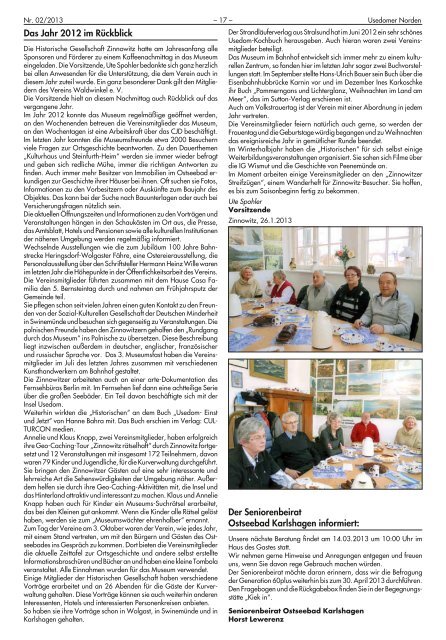 Amtsblatt Nummer 2 (20. Februar 2013) - beim AMT USEDOM-NORD