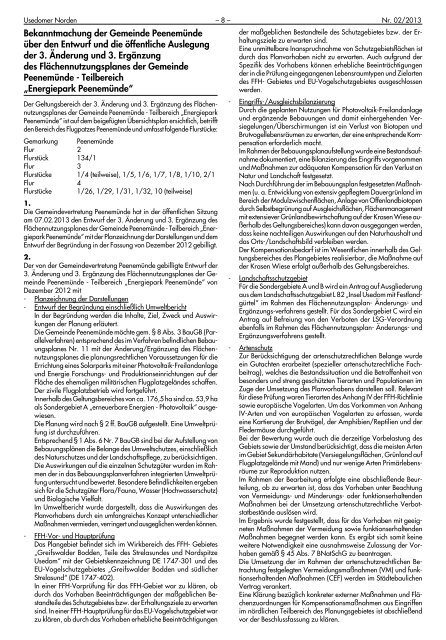 Amtsblatt Nummer 2 (20. Februar 2013) - beim AMT USEDOM-NORD