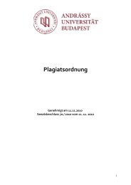 Plagiatsordnung - Andrássy Universität Budapest