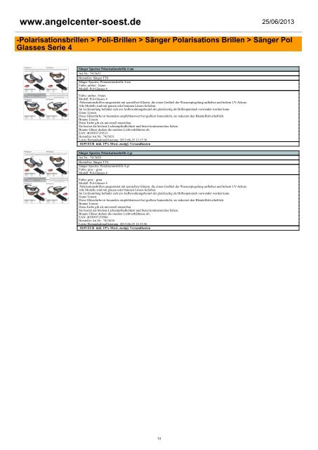 Polarisationsbrillen - AngelSpezi-Soest