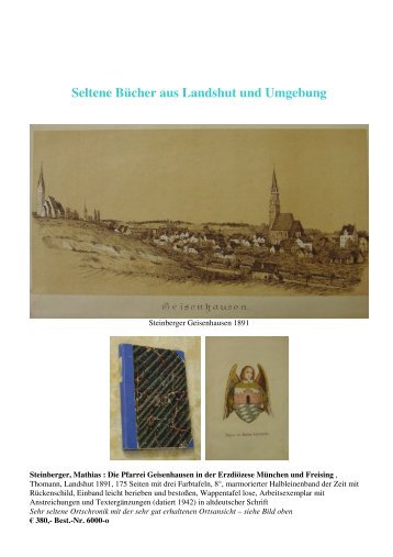 Seltene Bücher aus Landshut und Umgebung - Antiquariat ...