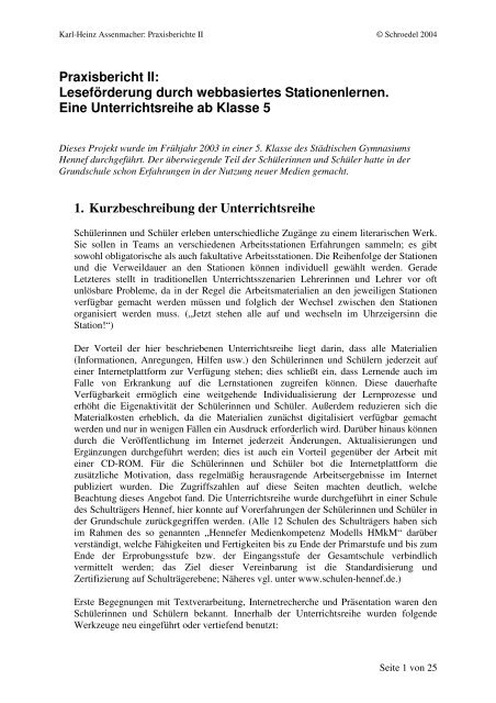 Leseförderung mit Antolin, Teil 2: Stationenlernen(PDF)