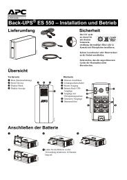 Back-UPS ES 550 – Installation und Betrieb - APC Media