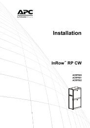 Installation InRow™ RP CW - APC Media