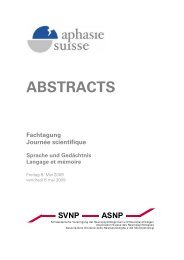 ABSTRACTS - Schweizerische Arbeitsgemeinschaft für Aphasie