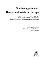 Studienbegleitender Deutschunterricht in Europa - Aracne editrice