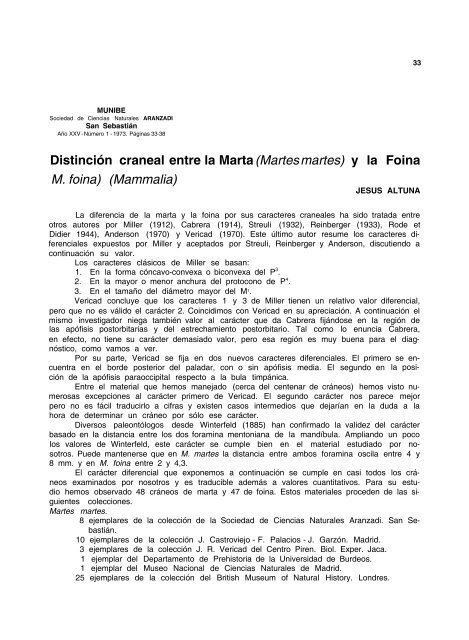 y la Foina - Aranzadi
