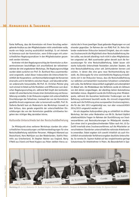Brüssel INDat-Report 2013 - Arge Insolvenzrecht und Sanierung