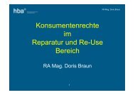 Konsumentenrechte im Reparatur und Re-Use Bereich