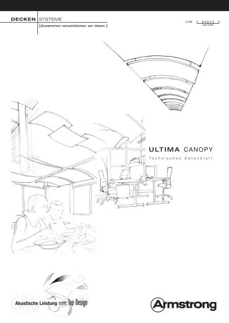 Ultima Canopy-Deckensegel technisches Datenblatt - Armstrong