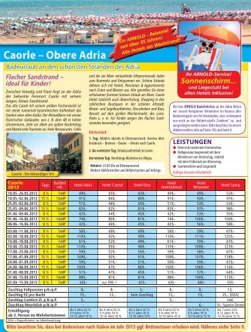 Caorle – Obere Adria a - Arnold Reisen