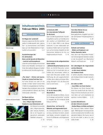 Februar/März 2005 - ARTPROFIL, Magazin für Kunst