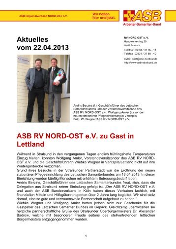 Infos dazu: HIER! - ASB RV NORD-OST eV