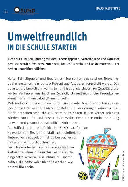BUND Umwelt-Tipps Stuttgart 2013