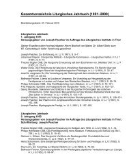 Gesamtverzeichnis Liturgisches Jahrbuch (1951–2009) - Aschendorff