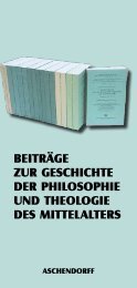 Beiträge zur geschichte der PhilosoPhie und theologie ... - Aschendorff