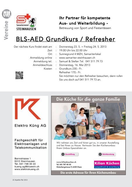 Ausgabe 05/2013 (Grösse 3.8 MB) - Aspekte Steinhausen