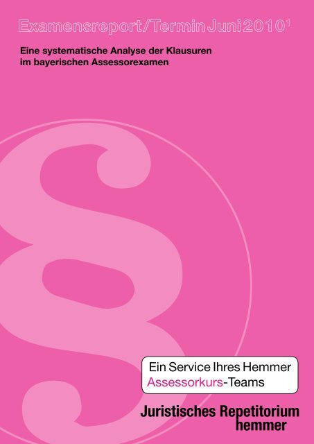 Examensreport 2010-I - assessorkurse
