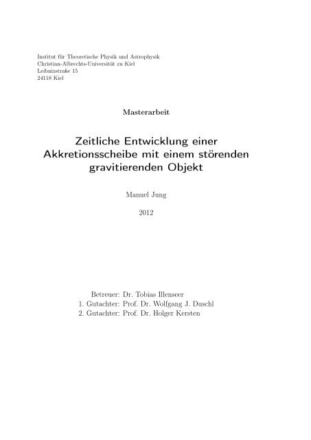 master thesis - Astrophysik Kiel - Christian-Albrechts-Universität zu ...