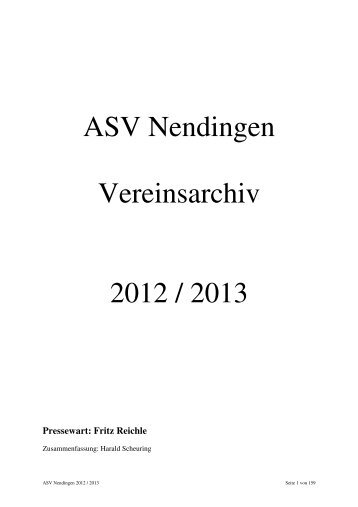 Vereinsarchiv 2012/13 - ASV Nendingen