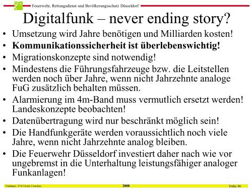 Einsatzstellenkommunikation: Digital - Analog, was ändert sich