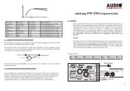 Anleitung FW-2M Frequenzweiche - Audio System