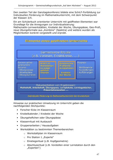 Schulprogramm - GGS "Auf dem Höchsten" Nümbrecht