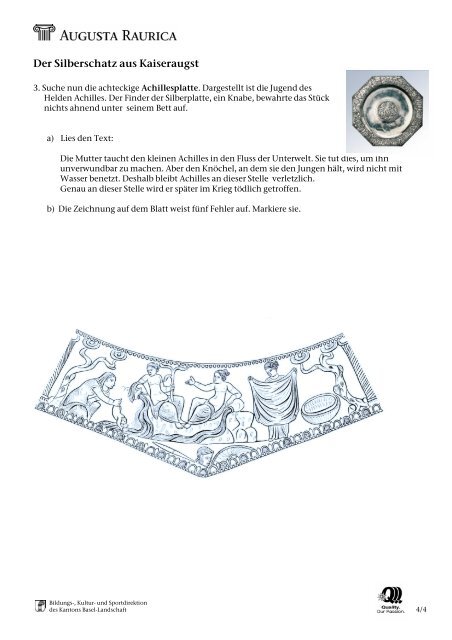 DER SILBERSCHATZ AUS KAISERAUGST - Augusta Raurica