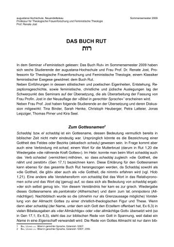 Buch Rut - Augustana-Hochschule Neuendettelsau