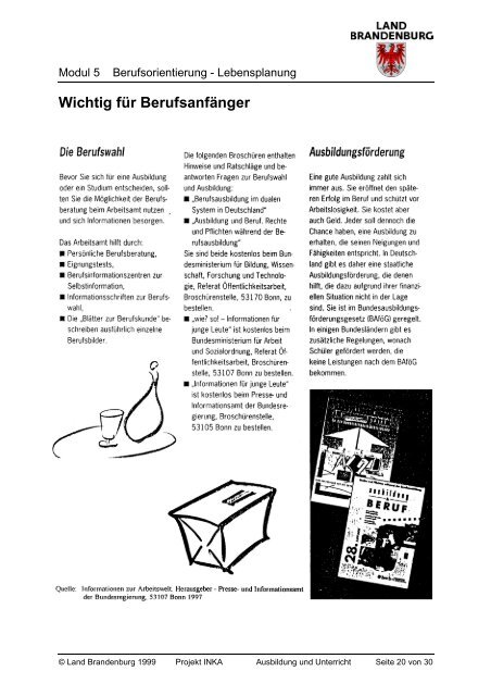 Zielstellung: Dieses M - Ausbildungsvorbereitung