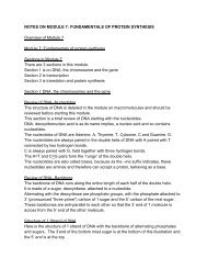 NOTES ON MODULE 7: FUNDAMENTALS OF PROTEIN ...