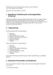 1 Begrüßung, Feststellung der ordnungsgemäßen Einladung 2 ...