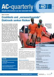 Crashtests und „vorausschauende“ Elektronik ... - Automobil Cluster