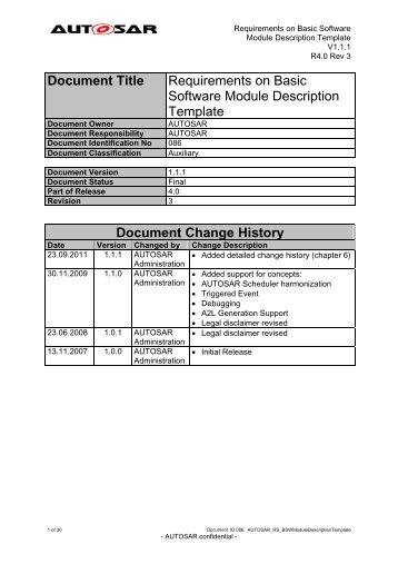 Requirements on Basic Software Module Description ... - autosar
