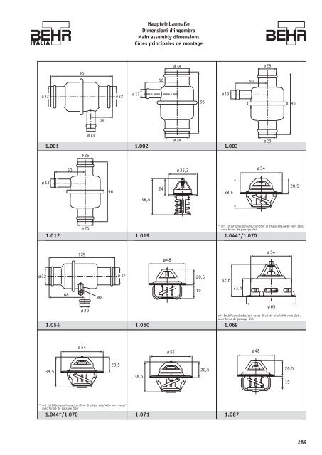 Thermostate – Thermoschalter – Thermofühler ... - Auto Total