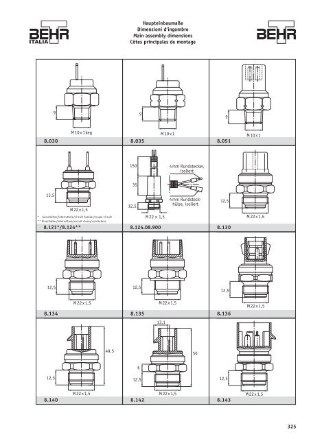 Thermostate – Thermoschalter – Thermofühler ... - Auto Total