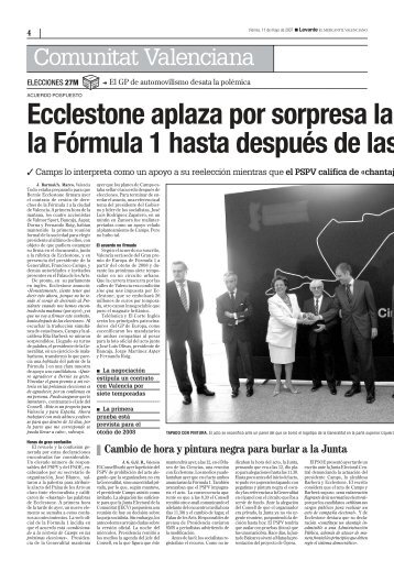 Ecclestone aplaza por sorpresa la la Fórmula 1  ... - Levante-EMV