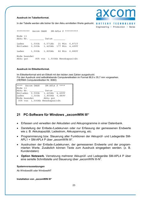 Bedienungsanleitung SMAPL4P - axcom GmbH