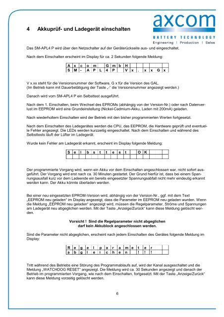 Bedienungsanleitung SMAPL4P - axcom GmbH