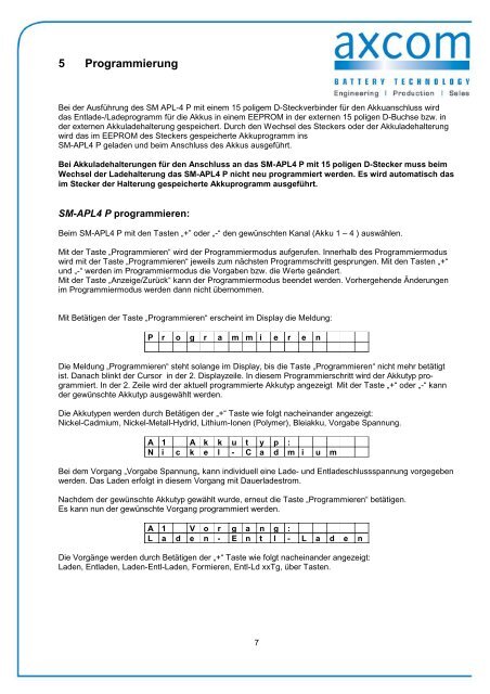 Bedienungsanleitung SMAPL4P - axcom GmbH