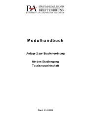 Modulhandbuch - Staatliche Studienakademie Breitenbrunn