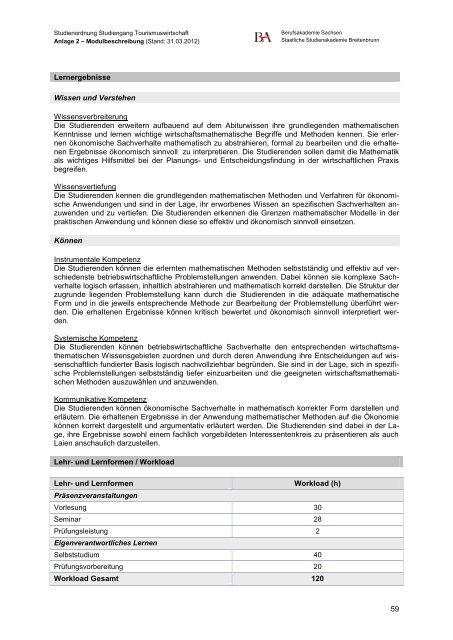 Modulhandbuch - Staatliche Studienakademie Breitenbrunn