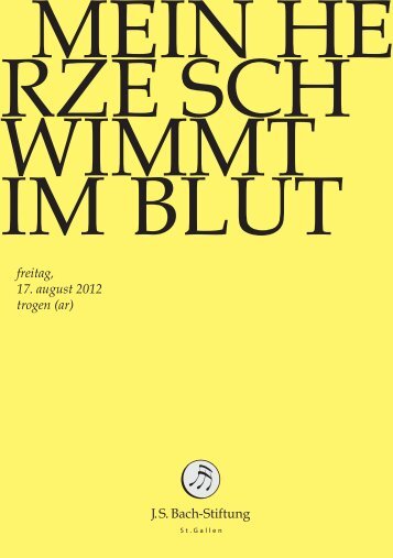 J.S. Bach-Stiftung, St. Gallen: Cantata BWV 199 ... - Bach Cantatas