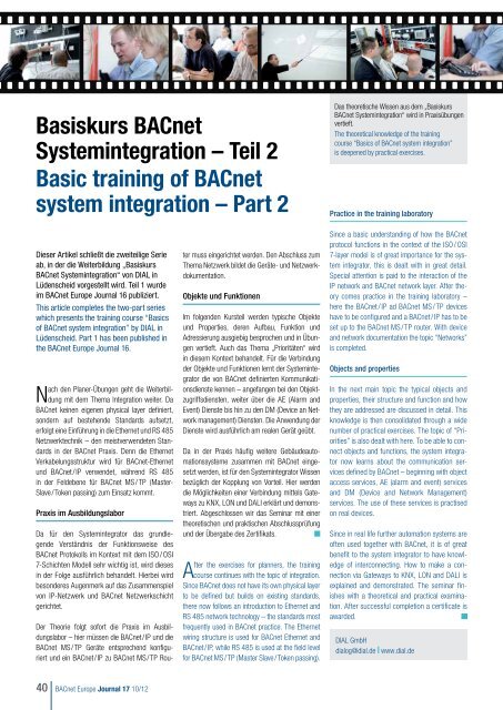 BACnet Europe