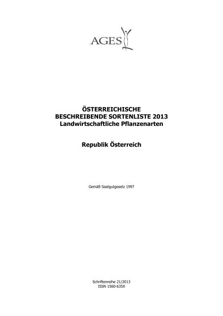 ÖSTERREICHISCHE BESCHREIBENDE SORTENLISTE 2013 ...