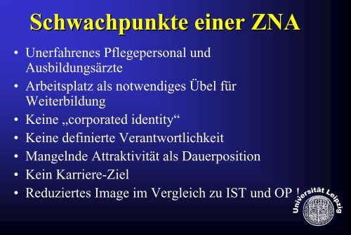 Zentrale Notaufnahme als Teil eines Universitätsklinikums - BAG-ZNA