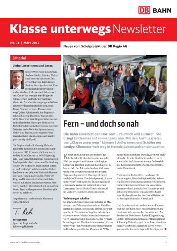 Klasse unterwegs Newsletter - Bahn.de
